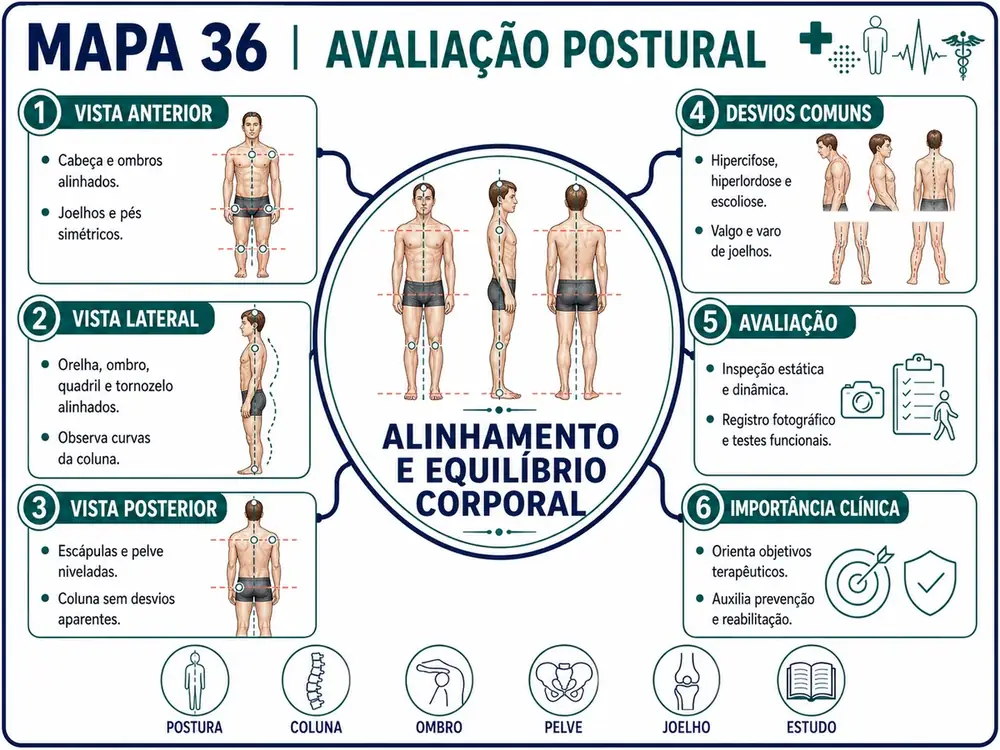 Mapa mental de Avaliação Postural